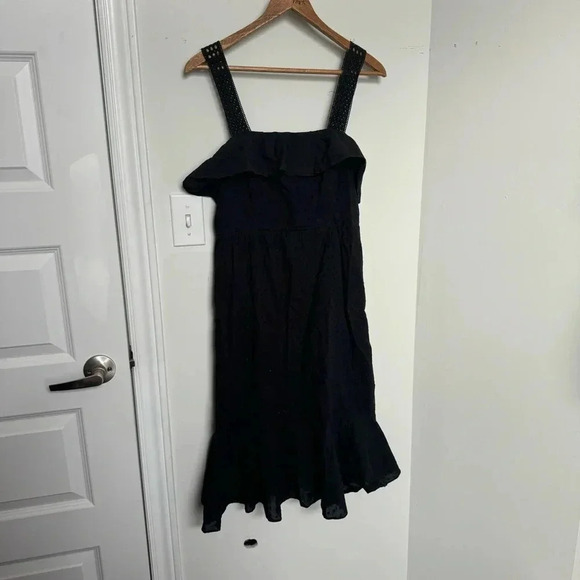 J crew black cotton Swiss dot dress midi 6 - Picture 4 of 9